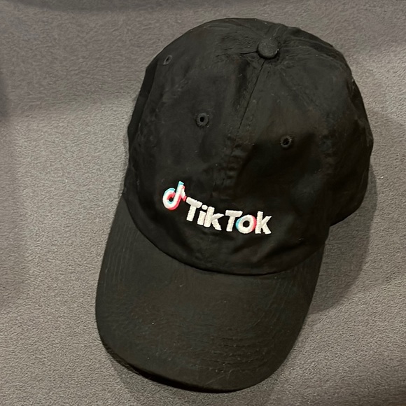 Tik Tok Baseball Hat Cap Black with Embroidered Logo Unisex Adjustable Strapback - Picture 7 of 10
